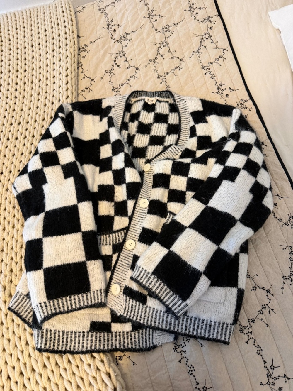Checkered cardigan